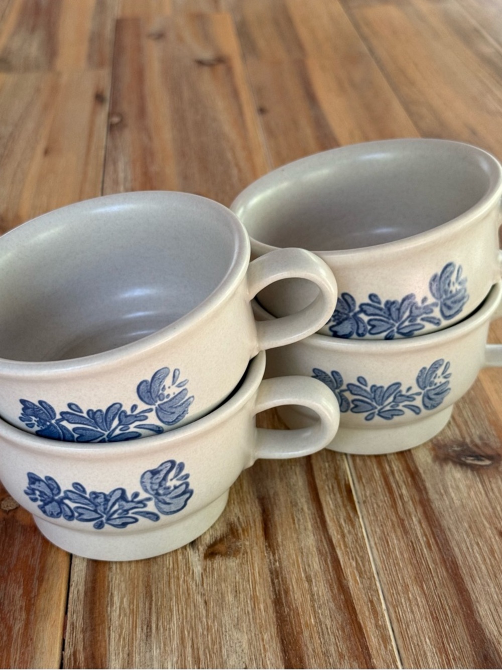 Pfaltzgraff Yorktown Blue Coffee Cups- Set of 4